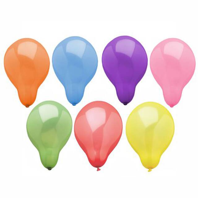 500 Stück Luftballons rund Ø 19 cm farbig sortiert