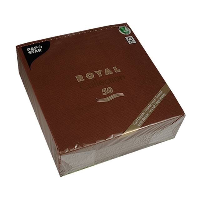 250 Servietten  ROYAL Collection  1/4-Falz 40 cm x 40 cm braun