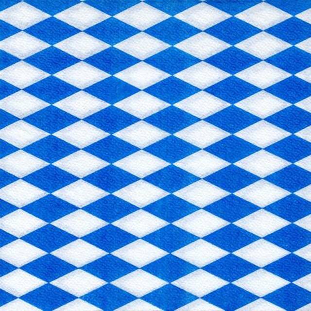 3600 Stck Motiv-Servietten,  Bayrisch Blau  1-lagig 1/4-Falz 33 x 33 cm