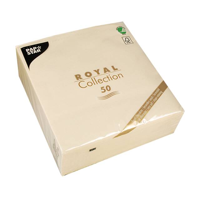 250 Stück Servietten, champagner  ROYAL Collection  1/4-Falz 40 x 40 cm