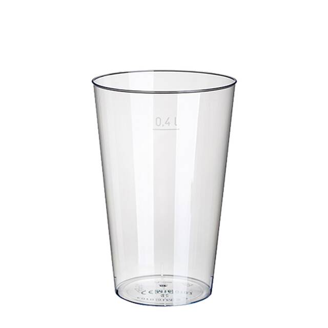 500 Stck Plastikbecher (PS) 0,4 l  9 cm  13 cm glasklar