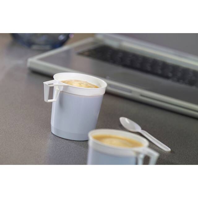 1000 Stück Einweg-Kaffeetassen, PS 0,25 l Ø 8 cm · 8,5 cm weiss