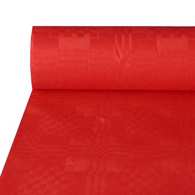 4 Stck Papiertischdecke, rot mit Damastprgung 50 x 1 m