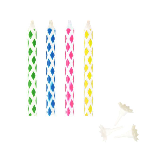 120 Stck Magische Kerzen mit Halter 6 cm farbig sortiert