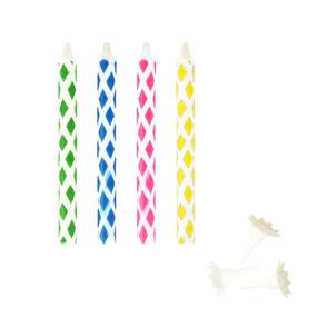 120 Magic-Kerzen mit Halter 6 cm farbig sortiert