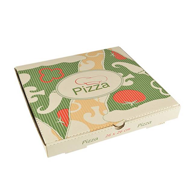 100 Stck Pizzakartons, Cellulose  pure  eckig 26 x 26 x 3 cm