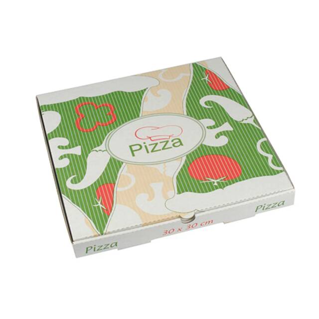 100 Biologisch abbaubare und nachhaltige Pizzakartons, Cellulose  pure  eckig 30 cm x 30 cm x 3 cm