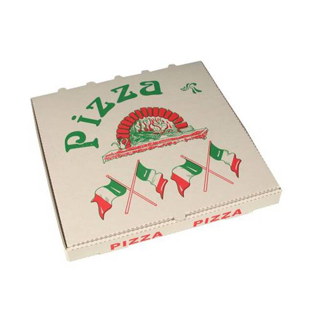 50 Stck Pizzakartons, Cellulose eckig 33 x 33 x 4 cm  Italienische Flagge 
