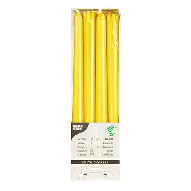 80 Stck Leuchterkerzen gelb  2,2 cm  25 cm aus 100 % Stearin