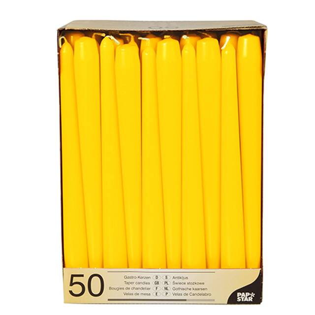 100 Leuchterkerzen Ø 2,2 cm · 25 cm gelb