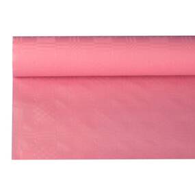 12 Stück Papiertischdecke rosa mit Damastprägung 8 x 1,2 m