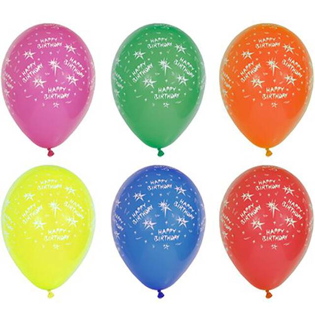 120 Stck Luftballons  29 cm farbig sortiert  Happy Birthday 
