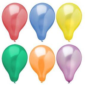 300 Stck Luftballons  25 cm farbig sortiert  Metallic 