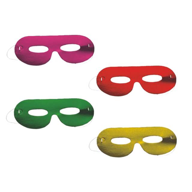72 Stck Party-Masken farbig sortiert  Metallic 