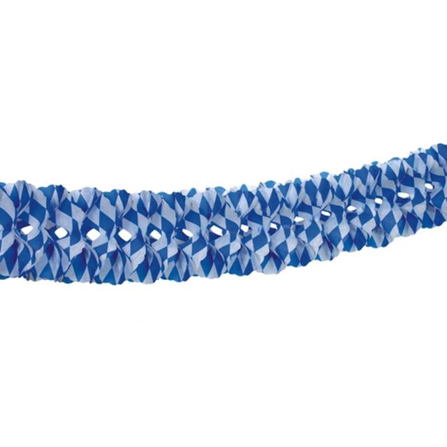 5 Stück Großraumgirlande aus Papier Ø 16 cm · 10 m  Bayrisch Blau  schwer entflammbar