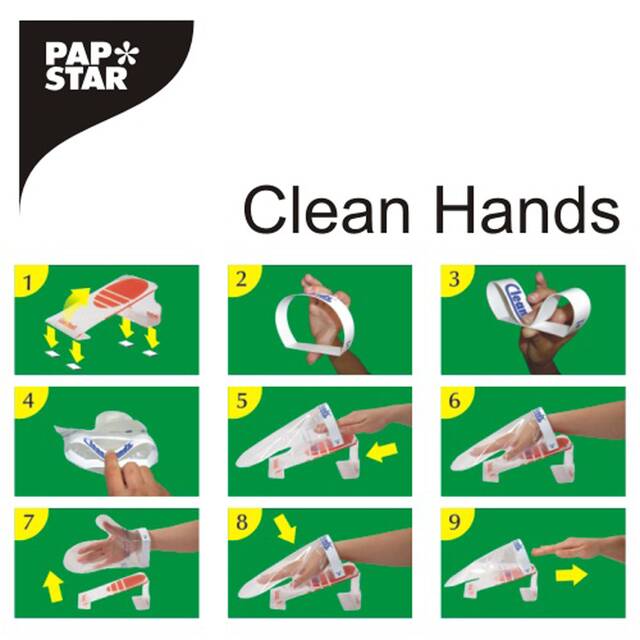 8 Stck Handschuhwechselsystem  Clean Hands Base Kit Edelstahl  in Silber 11,5 x 12,7 x 22 cm