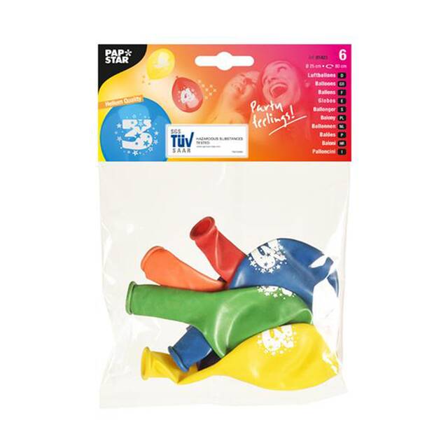 72 Stück Zahlenluftballons Ø 25 cm farbig sortiert  3 