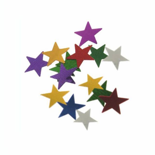 20 Stck Streudeko Sterne, Folie  1 cm farbig sortiert  Stars  20 gr.