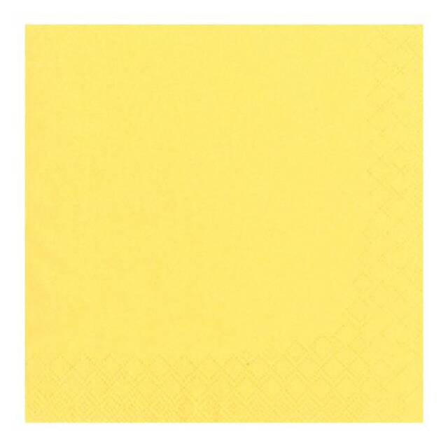 1000 Stück Servietten, gelb 3-lagig 1/4-Falz 24 x 24 cm