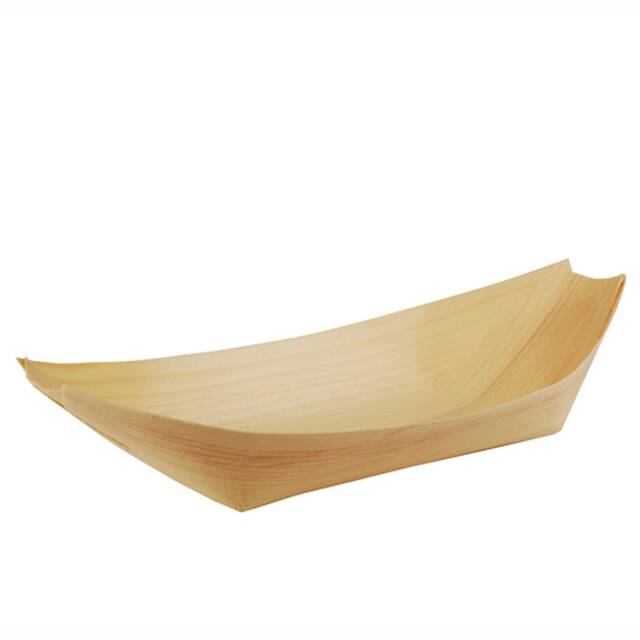 500 Stck Fingerfood-Schalen aus Holz  pure , 25 x 10 cm  Schiffchen 