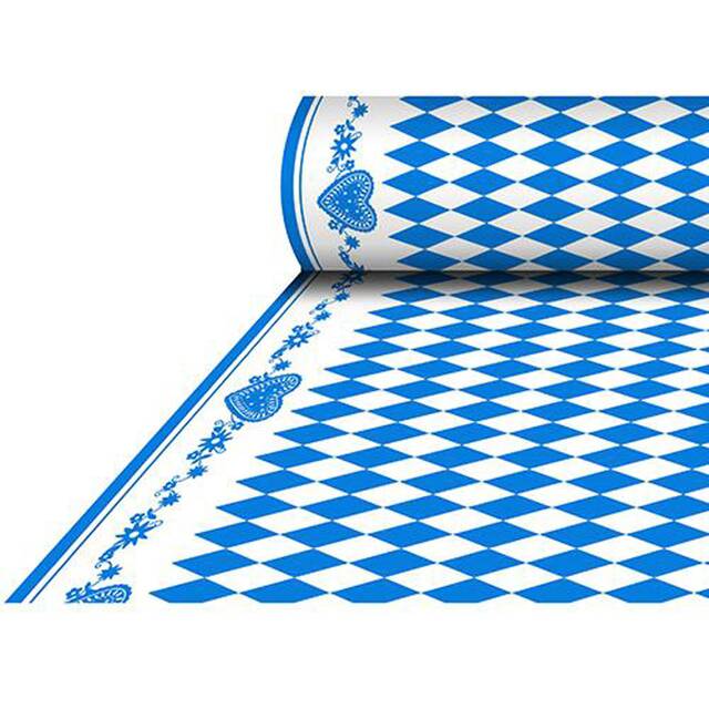 4 Stck Tischdecke aus Airlaid, stoffhnlich, 25 x 1,18 m  Bayrisch Blau 