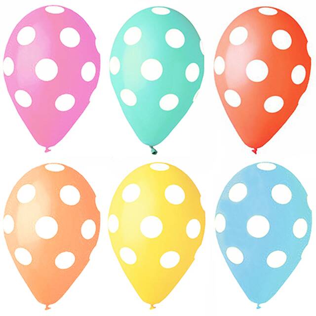 72 Stück Luftballons Ø 29 cm farbig sortiert  Dots 