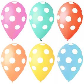 72 Stck Luftballons  29 cm farbig sortiert  Dots 