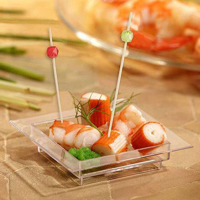 1000 Stck Fingerfood-Spiee 12 cm farbig sortiert  Square 