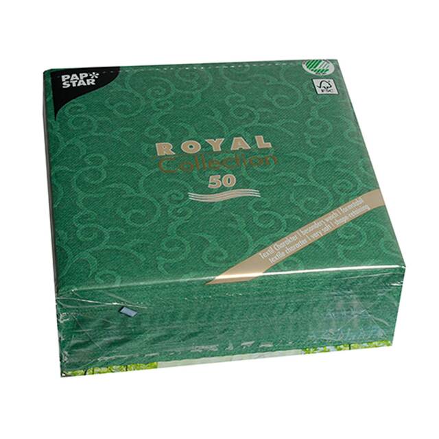 250 Stück Servietten, dunkelgrün  ROYAL Collection  1/4-Falz 40 x 40 cm  Casali 
