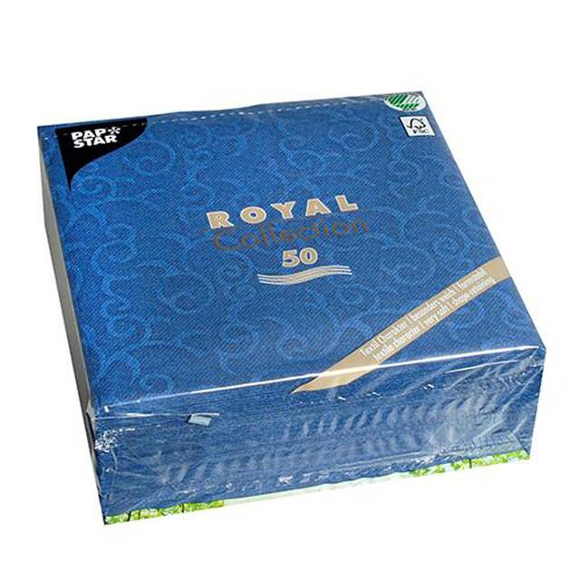 250 Stück Servietten, dunkelblau  ROYAL Collection  1/4-Falz 40 x 40 cm  Casali 
