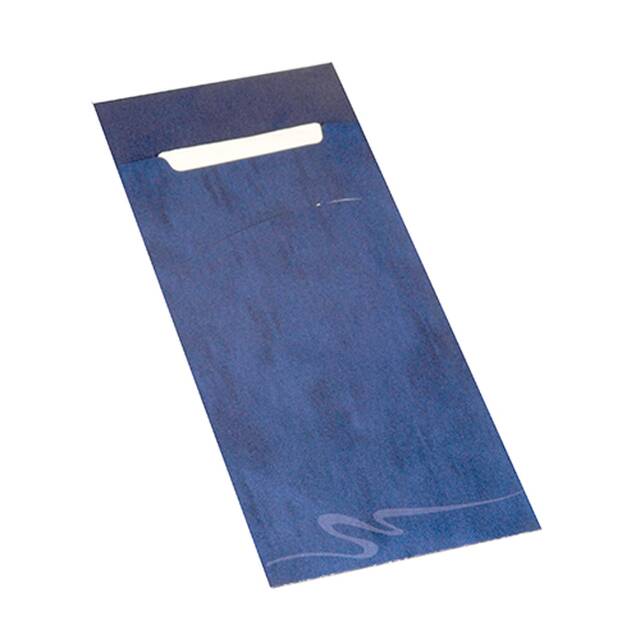 520 Bestecktaschen 20 cm x 8,5 cm blau inkl. weißer Serviette 33 x 33 cm 2-lag.