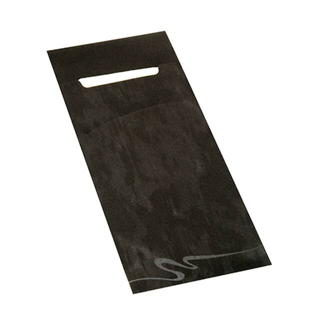 520 Stück Bestecktaschen schwarz, 20 x 8,5 cm, inkl. weißer Serviette 33 x 33 cm 2-lag.