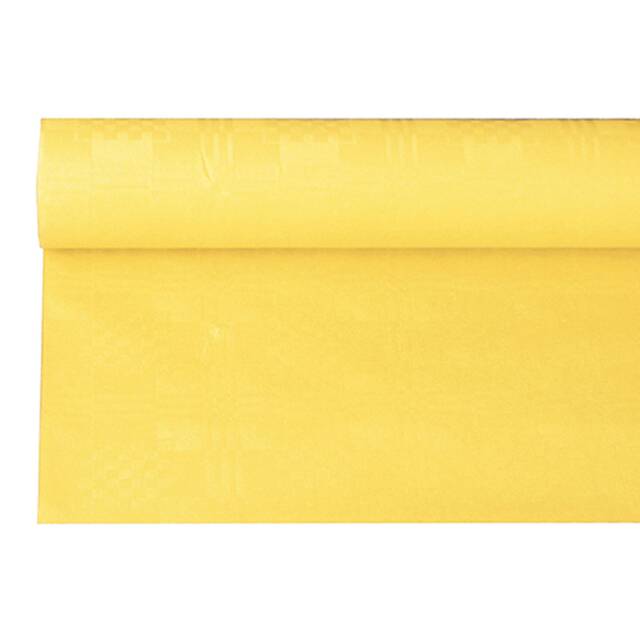 12 Papiertischtuch mit Damastprägung 6 m x 1,2 m gelb