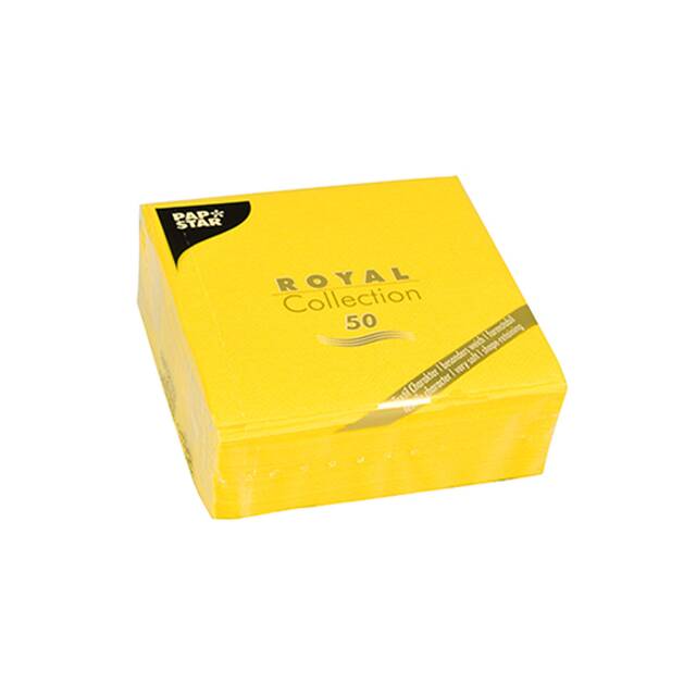 300 Servietten  ROYAL Collection  1/4-Falz 25 cm x 25 cm gelb