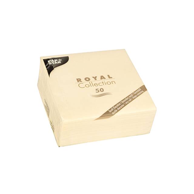 300 Stück Servietten, champagner  ROYAL Collection  1/4-Falz 25 x 25 cm