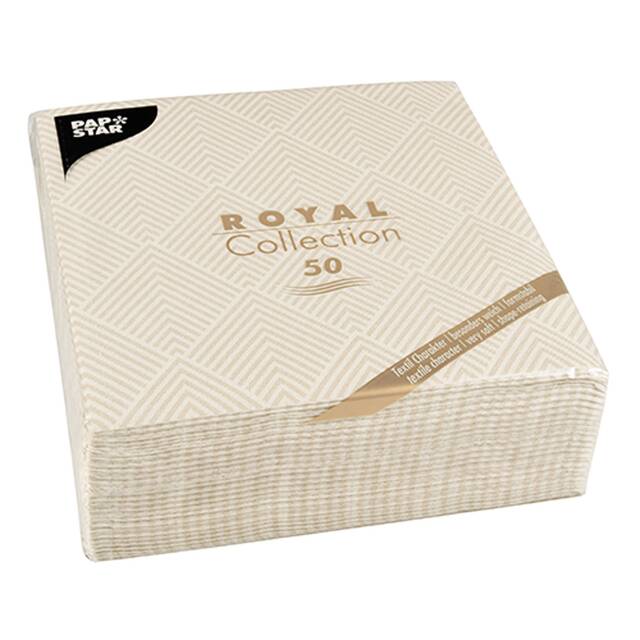 250 Stck Servietten, champagner  ROYAL Collection  1/4-Falz 40 x 40 cm  Elegance 