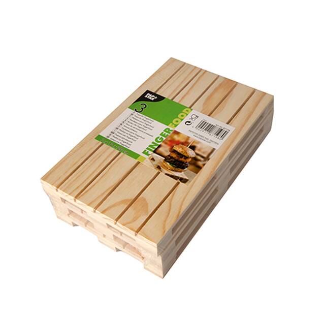 30 Stck Trays fr Fingerfood aus Holz, 12 x 20 cm