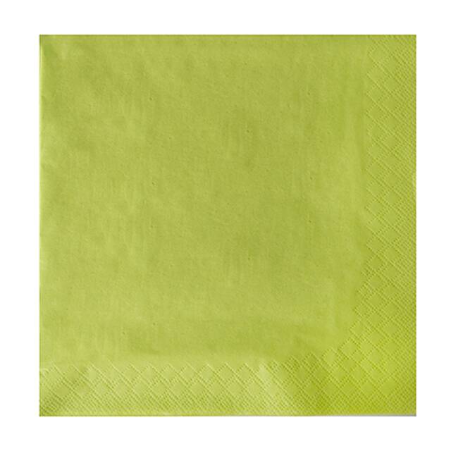 1000 Stück Servietten, limonengrün 3-lagig 1/4-Falz 40 x 40 cm