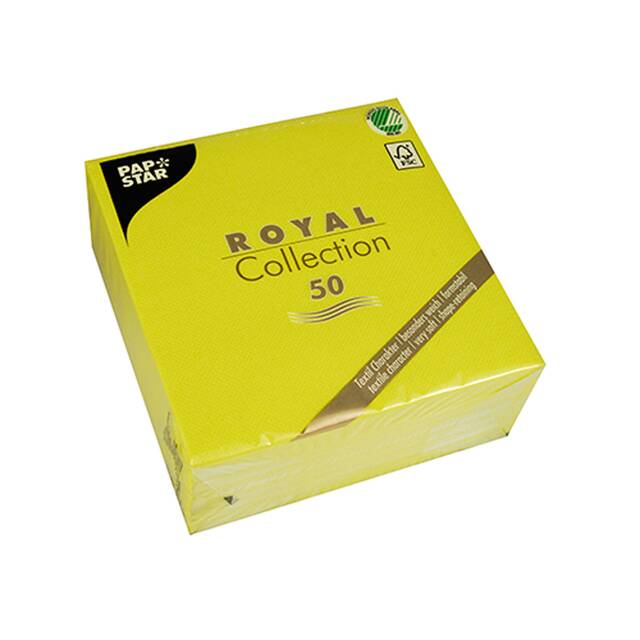250 Servietten  ROYAL Collection  1/4-Falz 33 cm x 33 cm limonengrün
