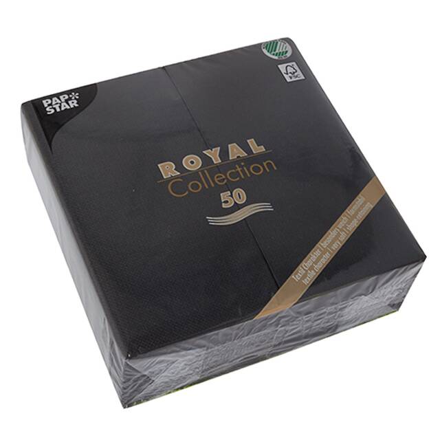 250 Servietten  ROYAL Collection  1/8-Falz 40 cm x 40 cm schwarz