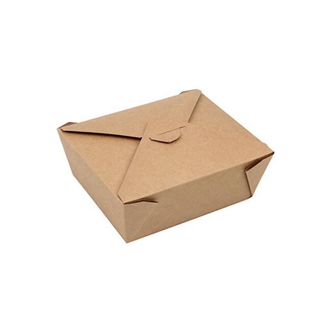 150 Biologisch abbaubare und nachhaltige Lunchboxen, Pappe  pure  1000 ml 5,5 cm x 13,5 cm x 16,8 cm braun