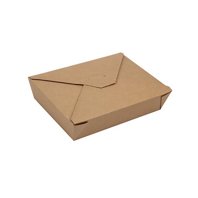 150 Stck Lunchboxen, Pappe  pure  1500 ml 15,5 x 21,5 cm x 4,8 cm braun