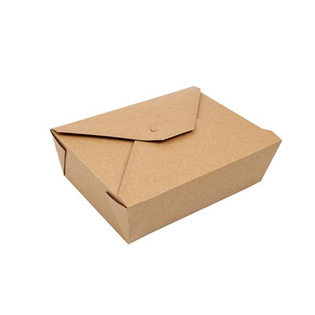 150 Stck Lunchboxen, Pappe 2000 ml 15,5 x 21,5 cm x 6,5 cm braun