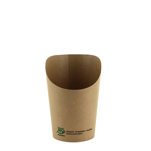 1000 Biologisch abbaubare und nachhaltige Wrap-cups, Pappe  pure  230 ml 11,3 cm x 6 cm x 8 cm braun  100% Fair