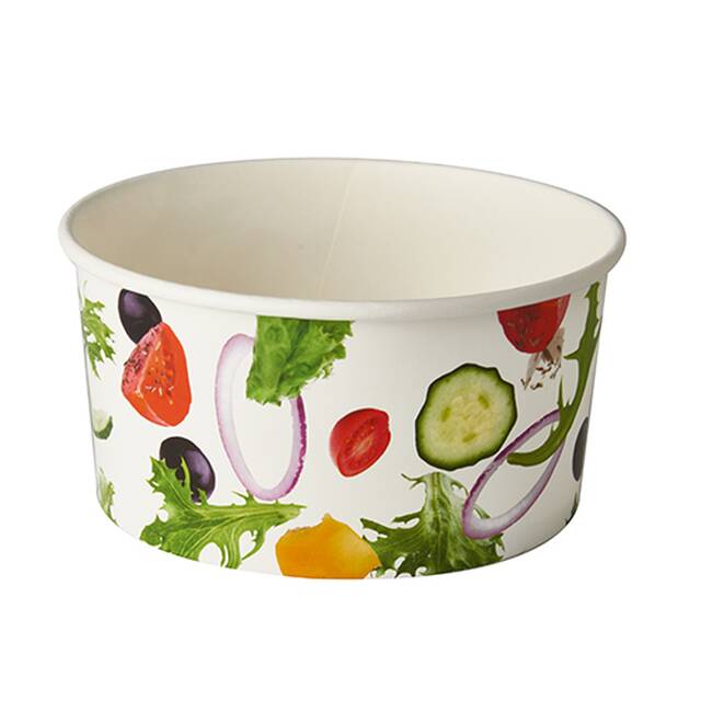 360 Stück Salatschalen To Go aus Pappe 1 l Ø 15 cm · 7,5 cm  Salad 