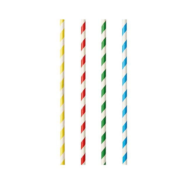 1000 Stück Shake-Halme, Papier  pure  Ø 8 mm · 21 cm farbig sortiert  Stripes 