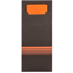 520 Bestecktaschen 20 cm x 8,5 cm schwarz/orange  Stripes...