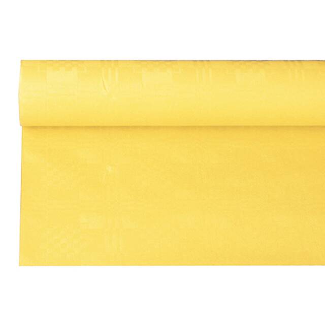 12 Stck Papiertischdecke gelb mit Damastprgung 6 x 1,2 m