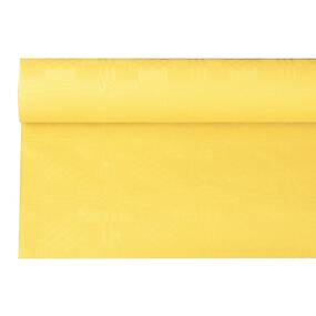 12 Stück Papiertischdecke gelb mit Damastprägung 6 x 1,2 m