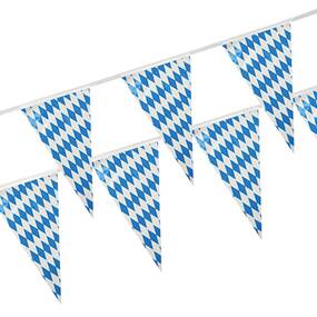 10 Stück Wimpelkette, Folie 4 m  Bayrisch Blau  wetterfest